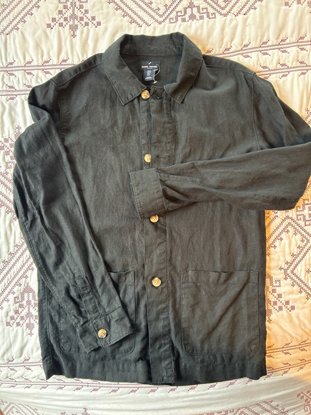 Daniel Hechter Black Lightweight Linen Shirt Jacket